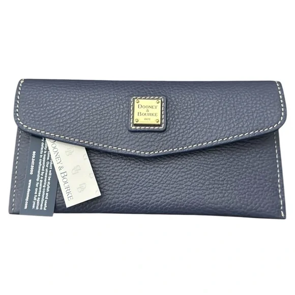 Dooney & Bourke Blue Pebbled Leather Wallet - Picture 2 of 9